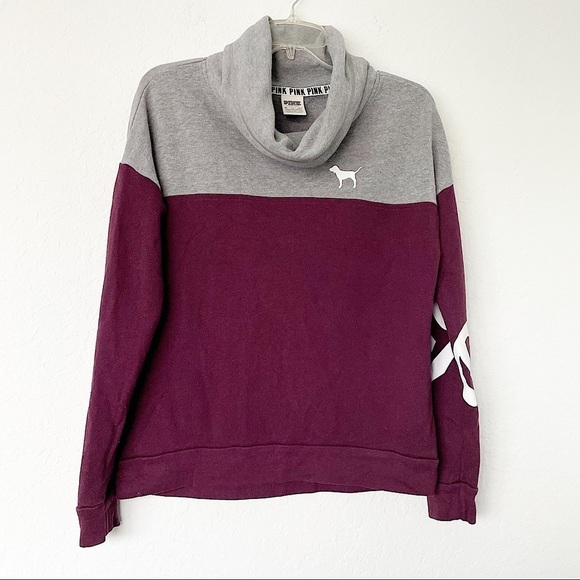 PINK by Victoria’s Secret Women's‎ Gray Cowl Neck Pullover Sweatshirt Size XS - Picture 1 of 8